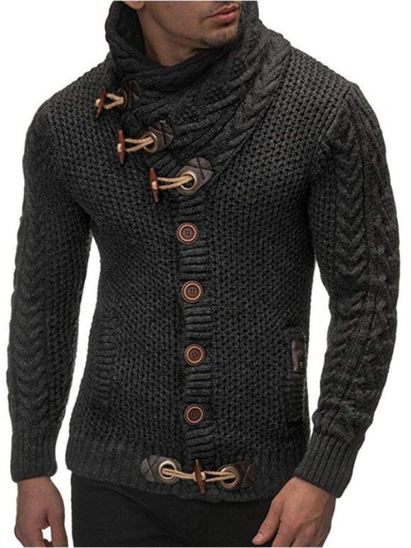 Men's Turtleneck Button Sweater