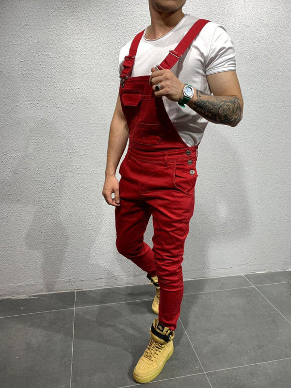 Men’s Slim Fit Suspender Jeans