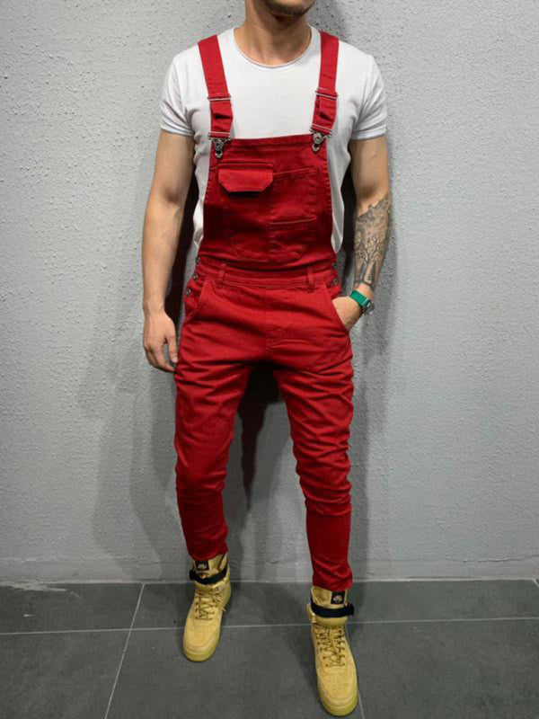 Men’s Slim Fit Suspender Jeans