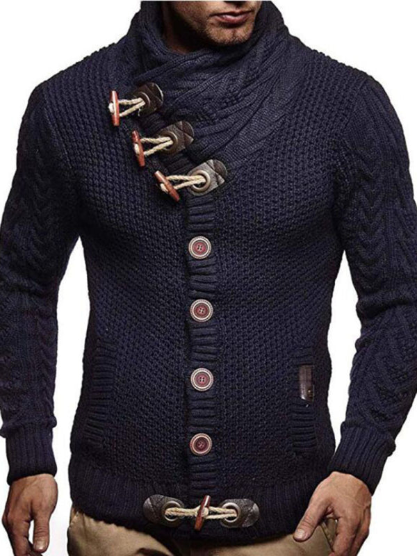 Men's Turtleneck Button Sweater