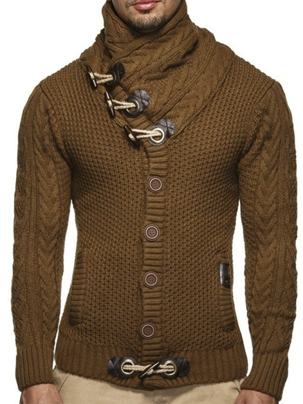 Men's Turtleneck Button Sweater