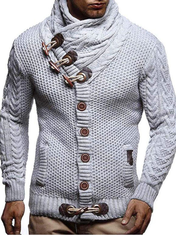 Men's Turtleneck Button Sweater