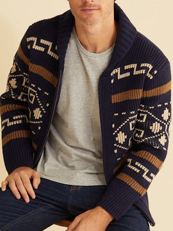 Men's Jacquard Knitted Jacket