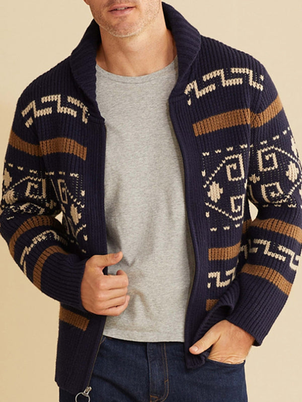 Men's Jacquard Knitted Jacket