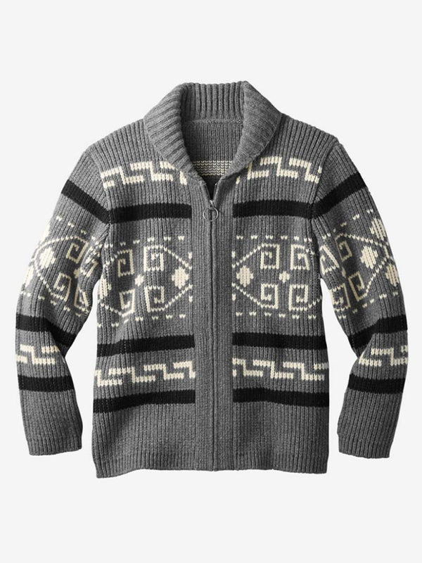 Men's Jacquard Knitted Jacket