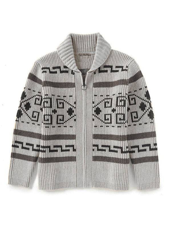 Men's Jacquard Knitted Jacket