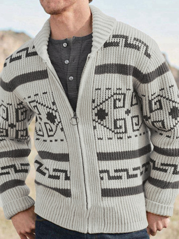 Men's Jacquard Knitted Jacket