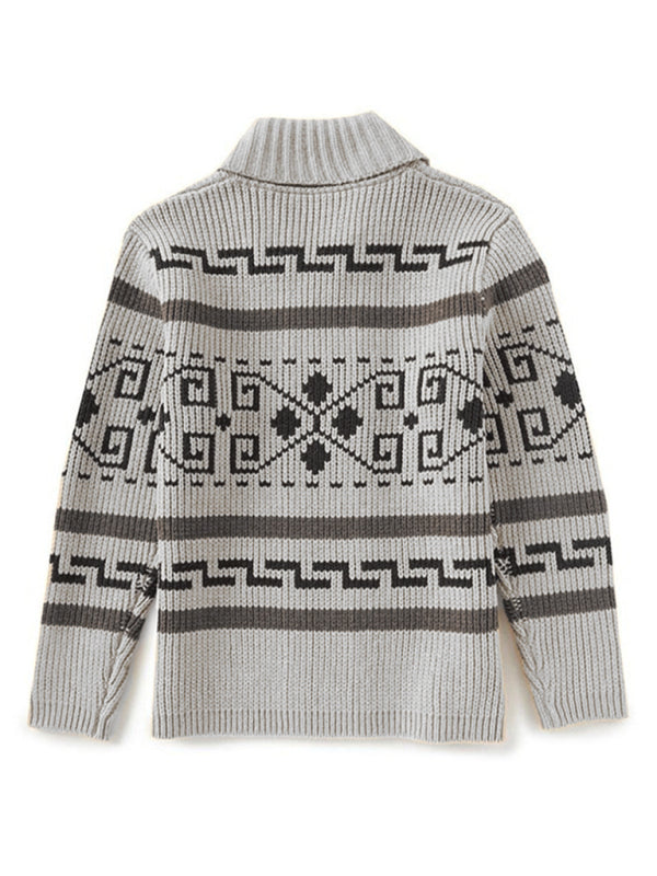 Men's Jacquard Knitted Jacket