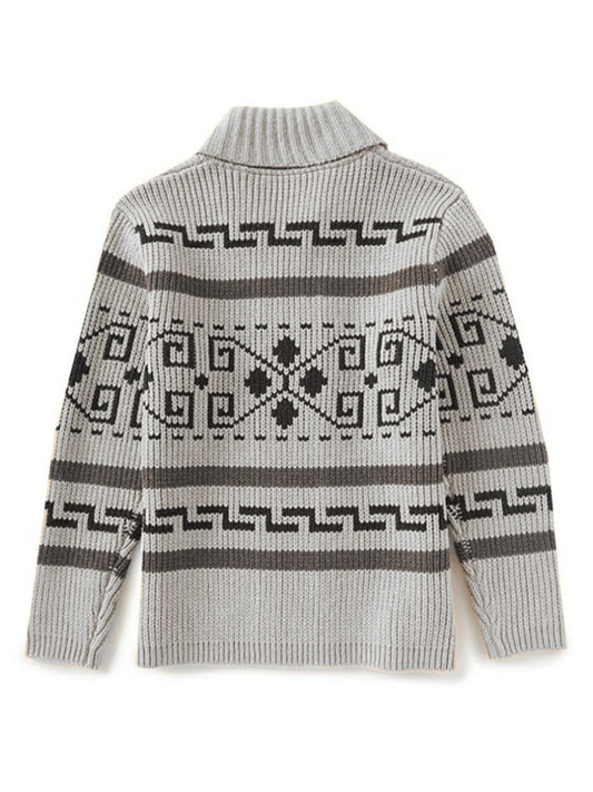 Men's Jacquard Knitted Jacket