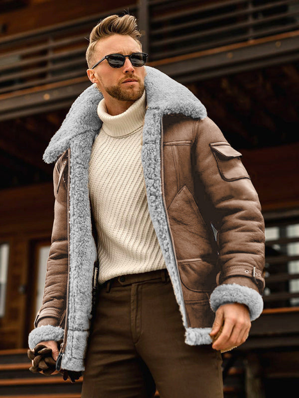 Men's Fur Mid-Length Jacket
