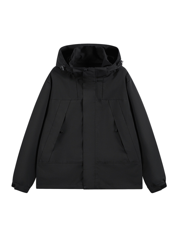 Unisex Jacket Removable Hood Waterproof & Windproof