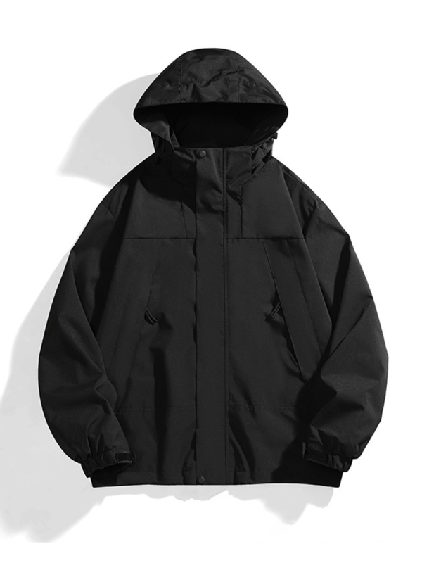 Unisex Jacket Removable Hood Waterproof & Windproof