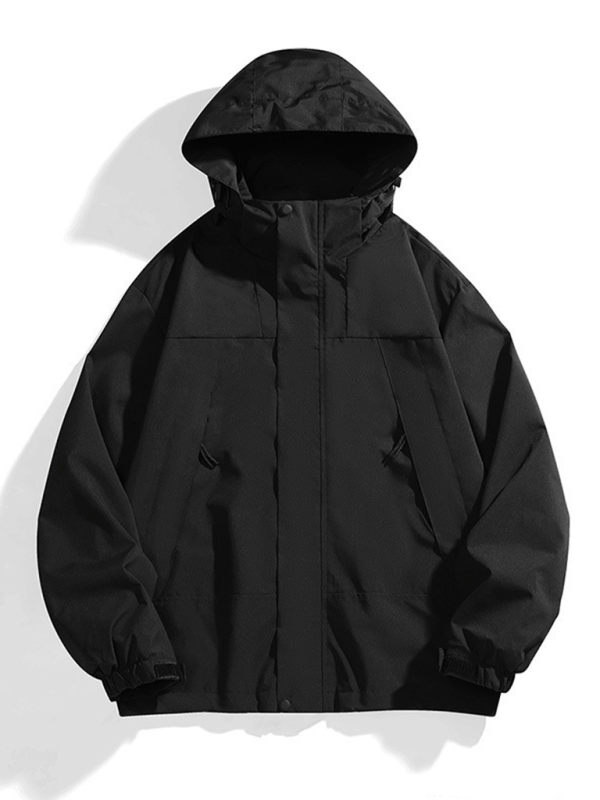 Unisex Jacket Removable Hood Waterproof & Windproof